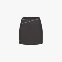 Contrast Piping Slim Fit Skirt (Brown)