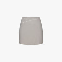 Contrast Piping Slim Fit Skirt (Grey)