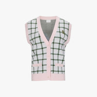 Check V-Neck Vest (Pink)