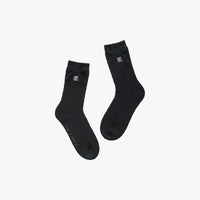Knit Ribbon Ankle Socks (Black)