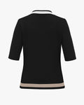 Knit Slip Set Collar Cardigan - Black