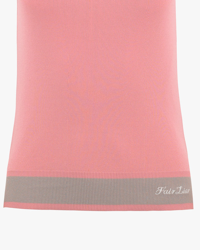 Knit Slip Set Collar Cardigan - Pink