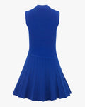 Sleeveless punching knitted golf dress - Blue