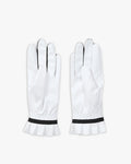 Ruffle Crystal Logo 2 Hands Gloves - Black