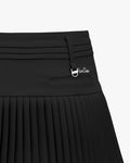 High-waisted Flare Pleated Skirt - Black