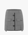 Out Pocket Slit Skirt - Checkered