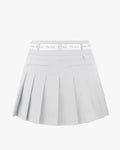 Belt Set Asymmetrical Pleated Skirt - Grey