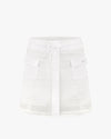 Mesh High Waist Skirt  - White