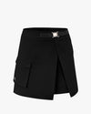 Buckle belt A line skirt - Black