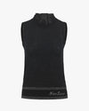 Tulip Collar Sleeveless Knit - Black