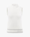 Tulip Collar Sleeveless Knit - White