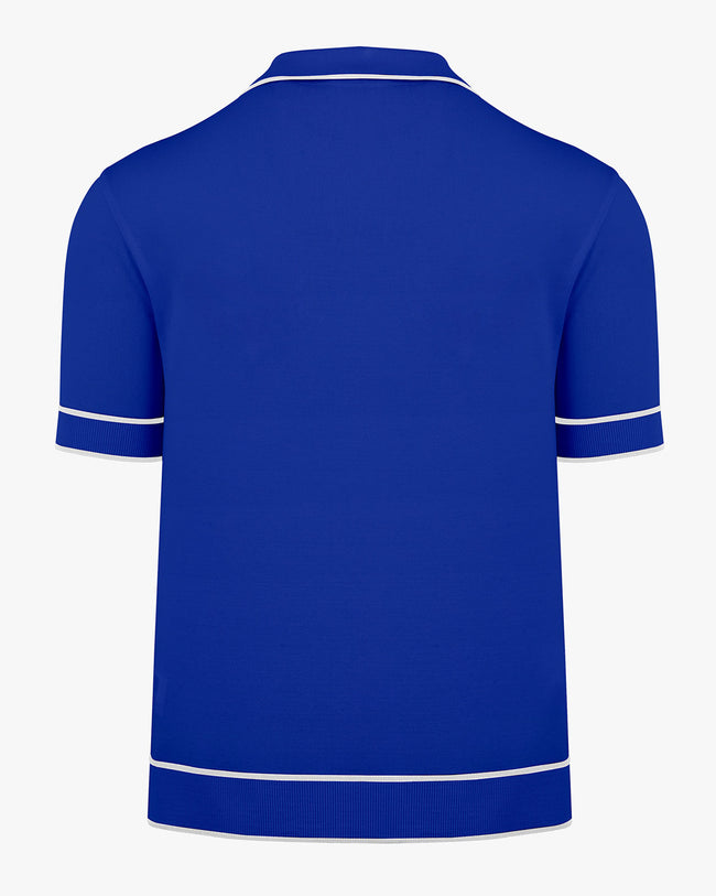 Men's contrast line short sleeve knit top - Blue