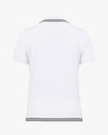 Contrast line short sleeve knit - White