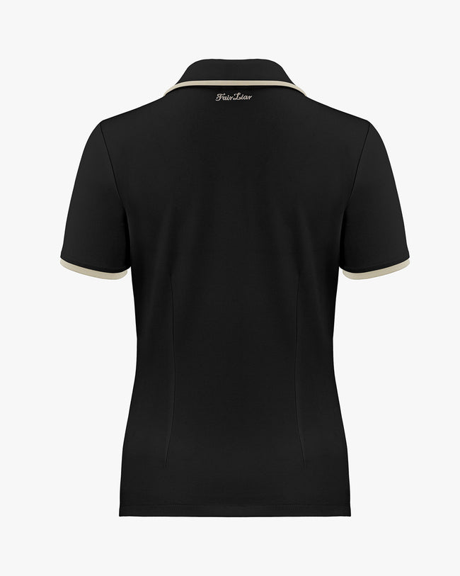 [FL Signature] Open Neck Short T-shirt - Black