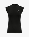 Tulip collar sleeveless t-shirt - Black