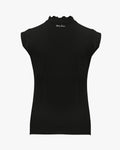 Tulip collar sleeveless t-shirt - Black