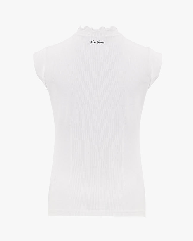 Tulip collar sleeveless t-shirt - White