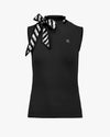 Silk scarf sleeveless t-shirt - Black