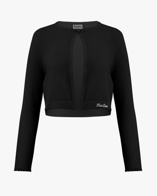 See through crop cardigan (Black)