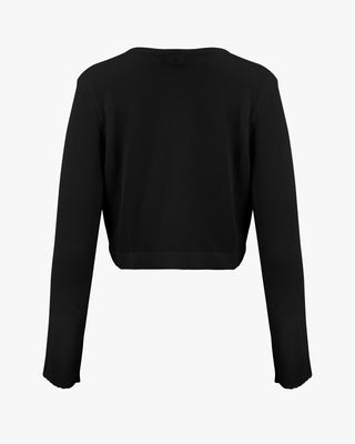See through crop cardigan (Black)