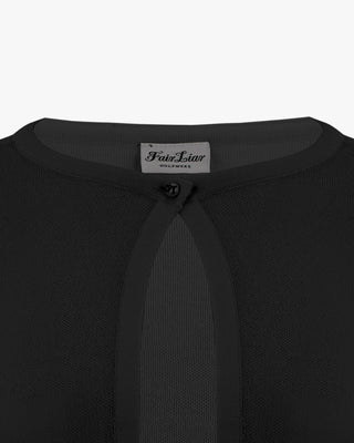 See through crop cardigan (Black)