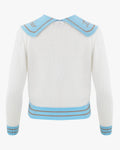 Sailor Collar Mesh Zip-up - White