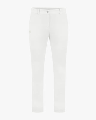 Ribbon Pocket Cropped Stretch Bootcut Pants (White)