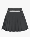 High waist ribbon set pleated skirt - Grey