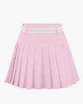 High waist ribbon set pleated skirt - Pink