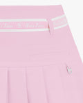 High waist ribbon set pleated skirt - Pink