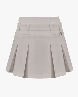[Final sale] Belt pleated skirt - Beige
