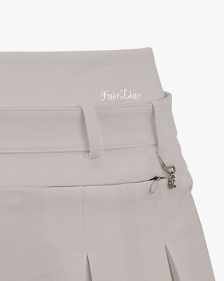 [Final sale] Belt pleated skirt - Beige