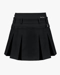 Belt pleated skirt - Black