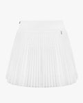 Polka Dot Lace Pleated Skirt - White