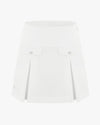 A-line double lining pocket pleated skirt - White