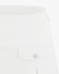 A-line double lining pocket pleated skirt - White