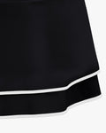 Ribbon belt decorated flared skirt - Black