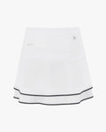 Ribbon belt decorated flared skirt - White