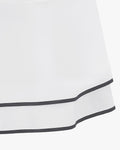 Ribbon belt decorated flared skirt - White