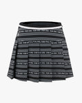 Logo pattern printed pleated skirt - Black