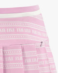 Logo pattern printed pleated skirt - Pink