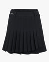 Asymmetrical Wrap Pleated Skirt - Black