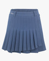 Asymmetrical Wrap Pleated Skirt - Blue