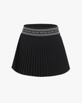 Logo band pleated skirt - Black