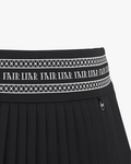 Logo band pleated skirt - Black