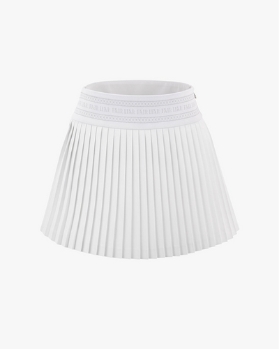 Logo band pleated skirt - White