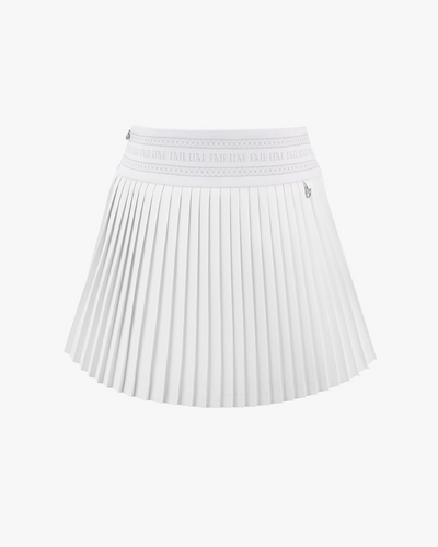 Logo band pleated skirt - White