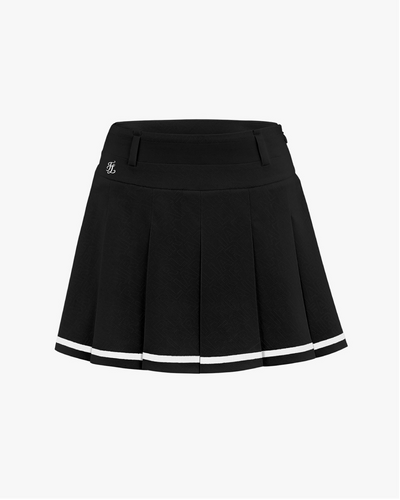 Logo jacquard pleated - Black