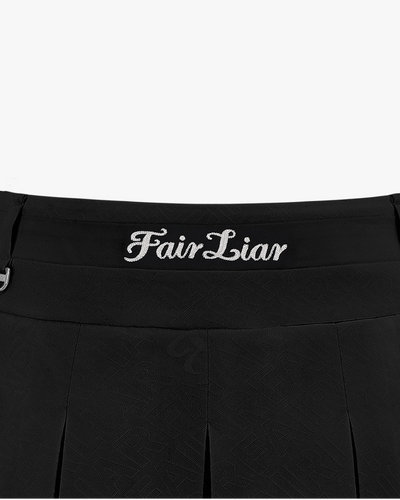 Logo jacquard pleated - Black