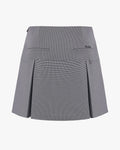 High waist button decorated pleated skirt - Checkered